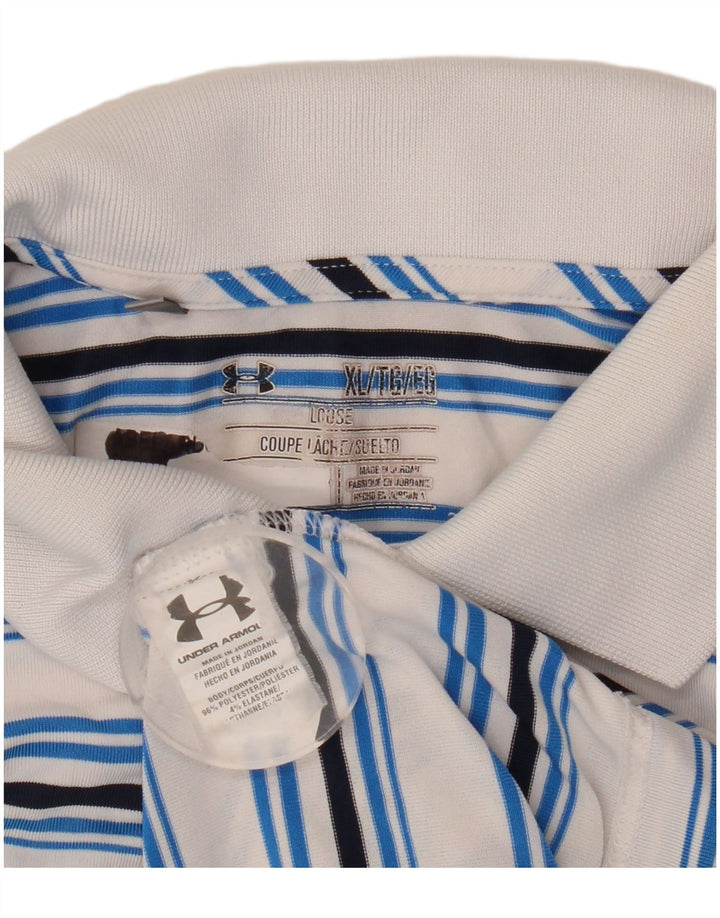Under Armour Herre poloshirt XL Hvidstribet polyester