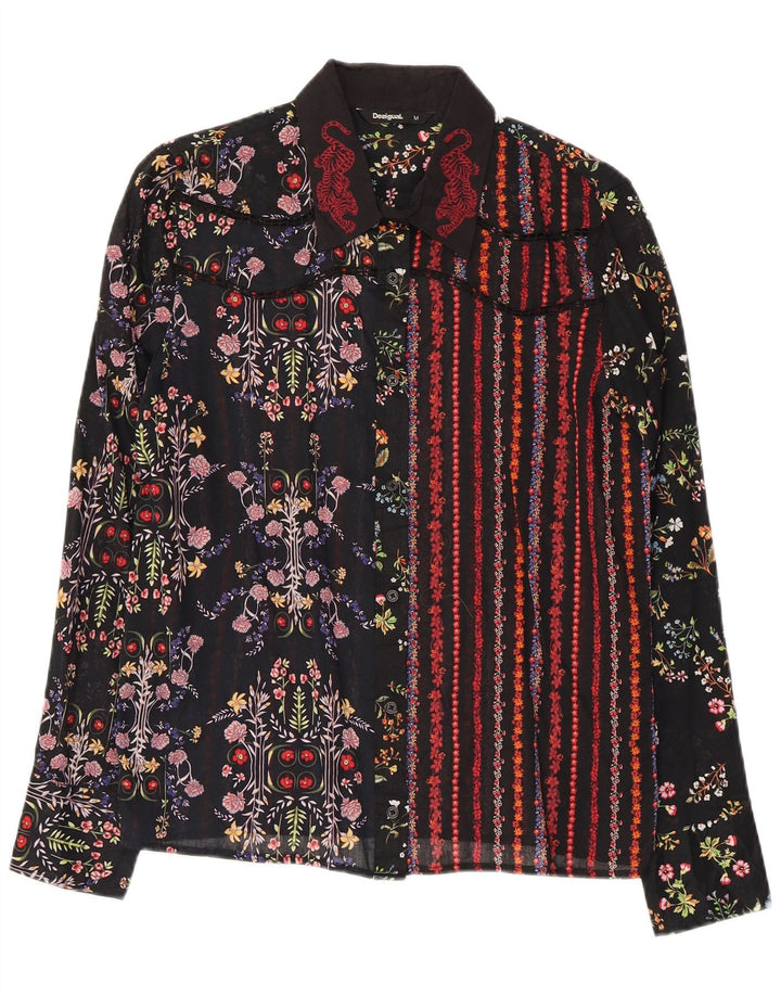 Desigual Womens Shirt UK 14 Medium Multicolored Floral