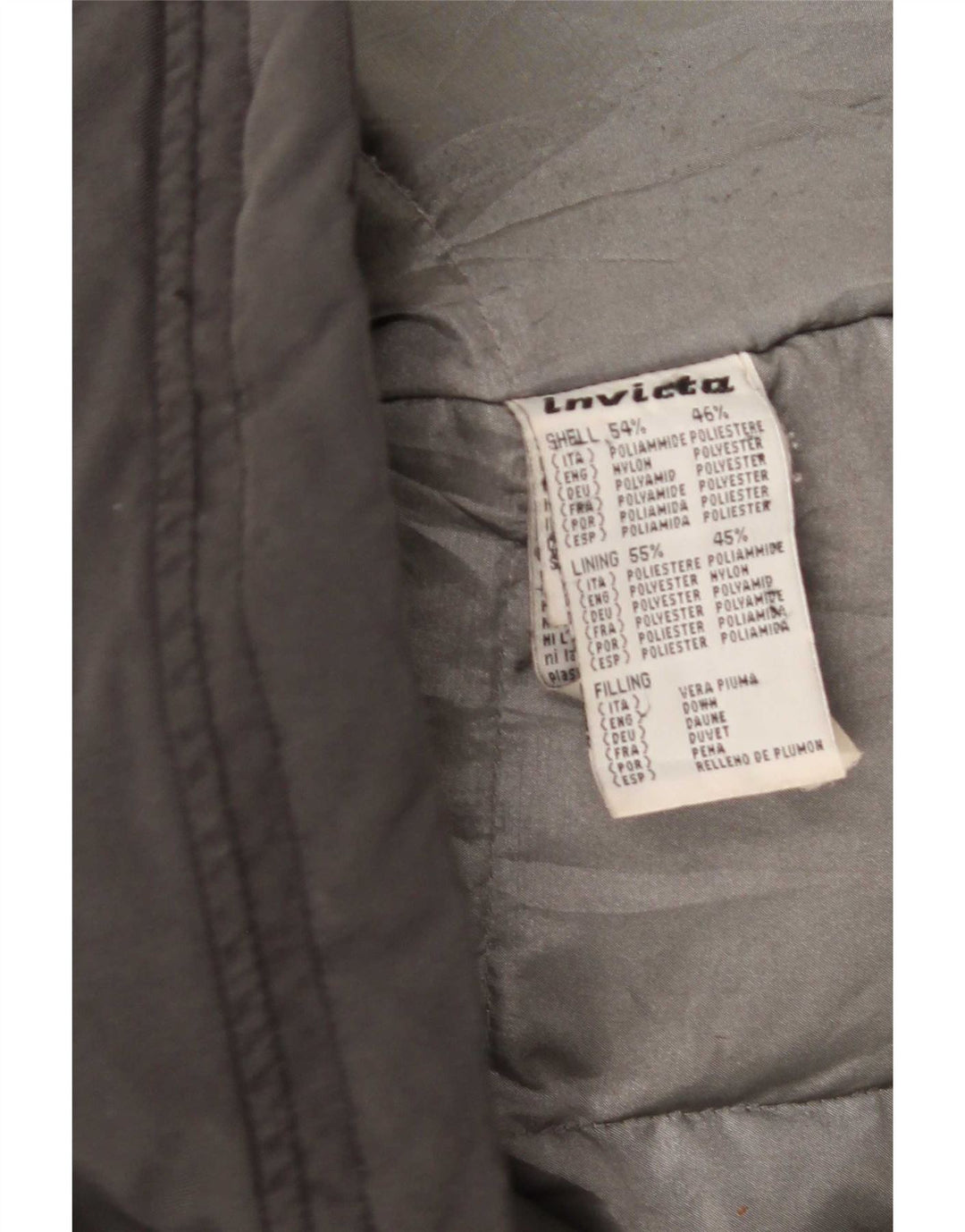 Invicta Polstret Herrejakke UK 40 Stor Grå Nylon