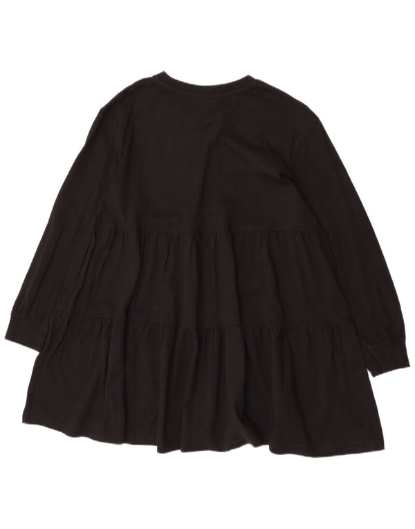 Zara Dame Langærmet Tiered Dress UK 14 Medium Sort
