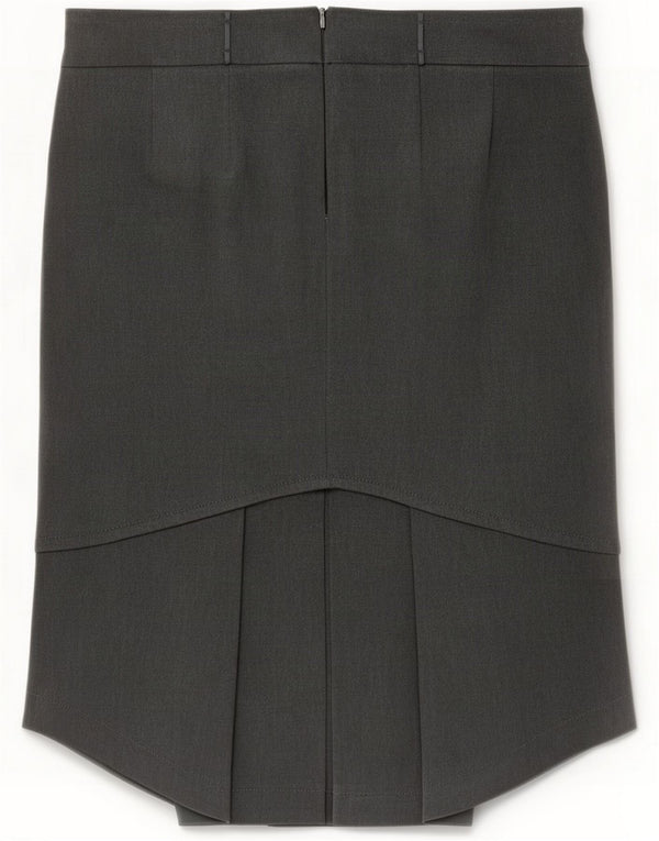 Sportmax Womens Midi Skirt UK 8 Small W28 Grey Cotton