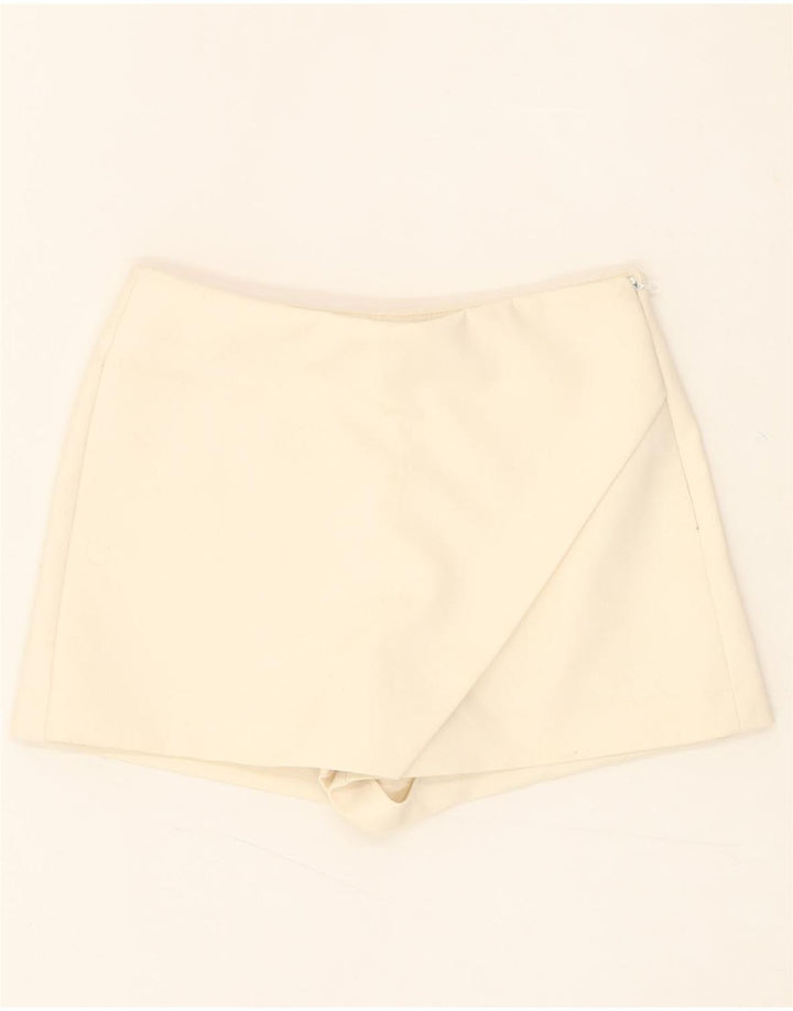 ZARA Womens Skort UK 12 Medium  Off White Polyester Vintage Zara and Second-Hand Zara from Messina Hembry 