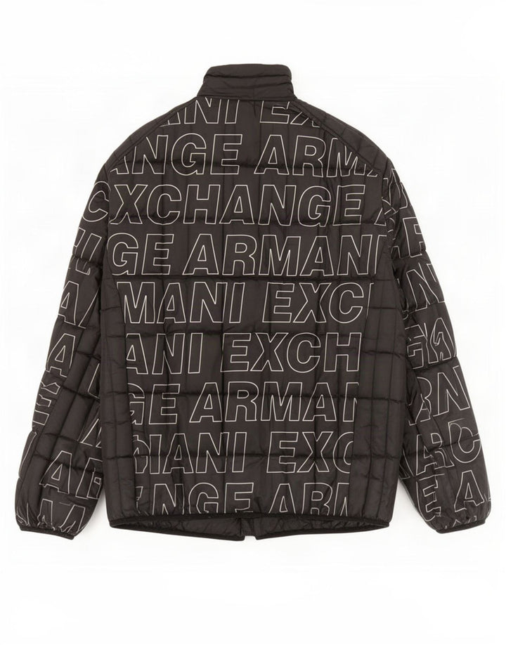 Armani Exchange Herre grafisk polstret jakke UK 40 Large Black