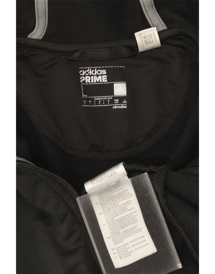 Adidas Herre Climalite grafisk hættetrøje med lynlås, stor sort polyester