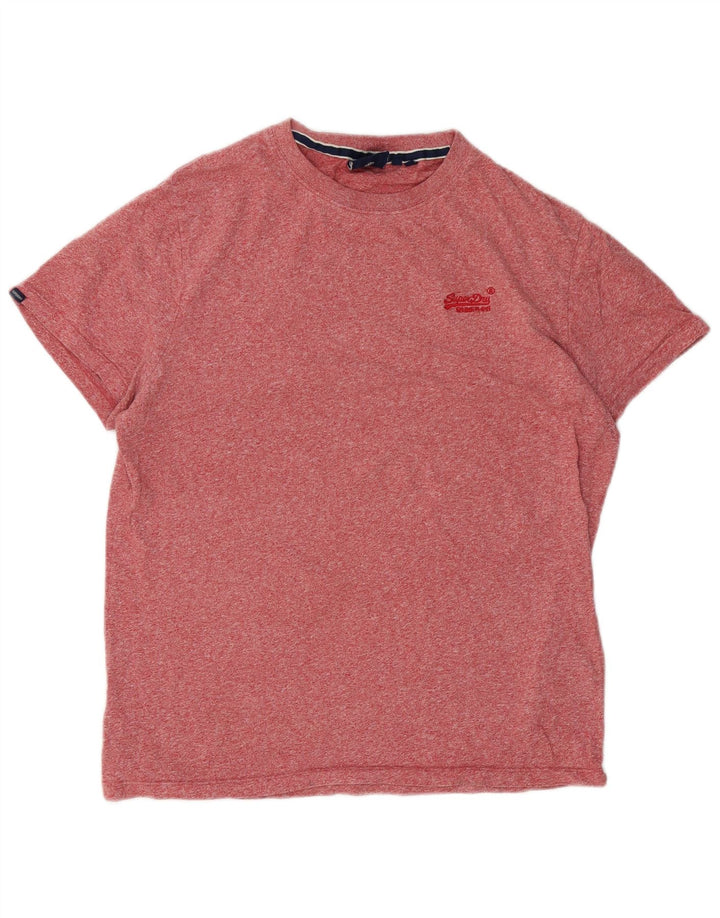 Superdry Herre T-shirt Top XL Rød Flecked Bomuld