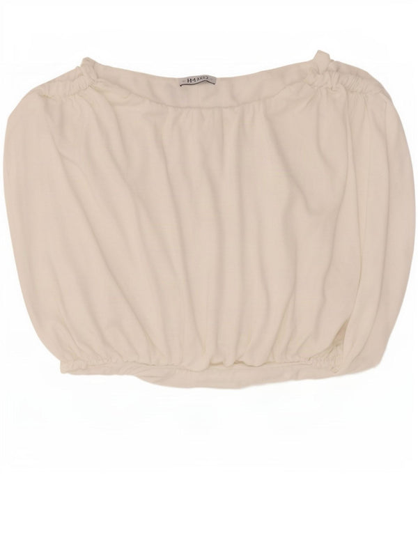 Zara Womens Sleeveless Crop Top UK 12 Medium White Polyester