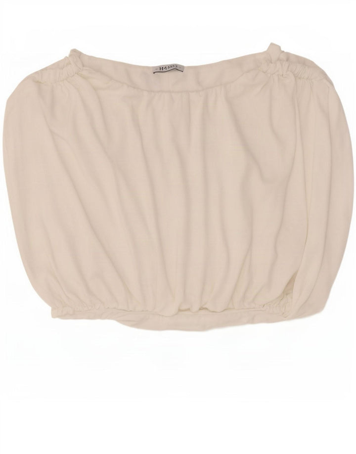 Zara Womens Sleeveless Crop Top UK 12 Medium White Polyester