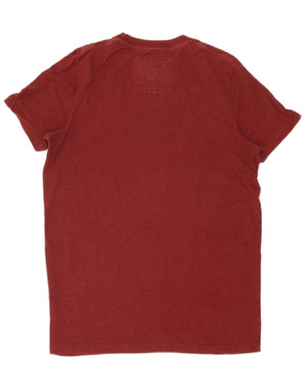 Abercrombie & Fitch Mens Muscle Graphic T-Shirt Top Medium Maroon Cotton