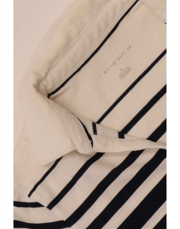Tommy Hilfiger Dame Polo Shirt UK 14 Mellem marineblå stribet