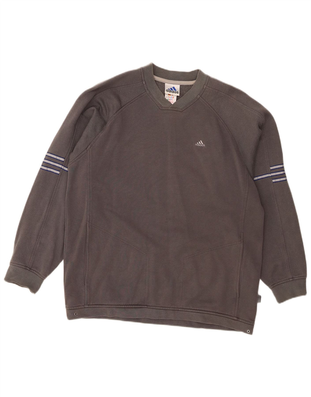 Adidas Boys Sweatshirt Jumper 15-16 år Gråstribet bomuld
