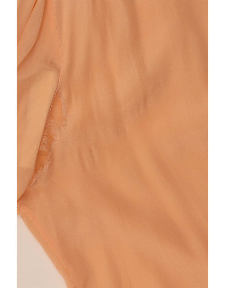 Vintage Dame Shirt Bluse IT 47 Large Orange
