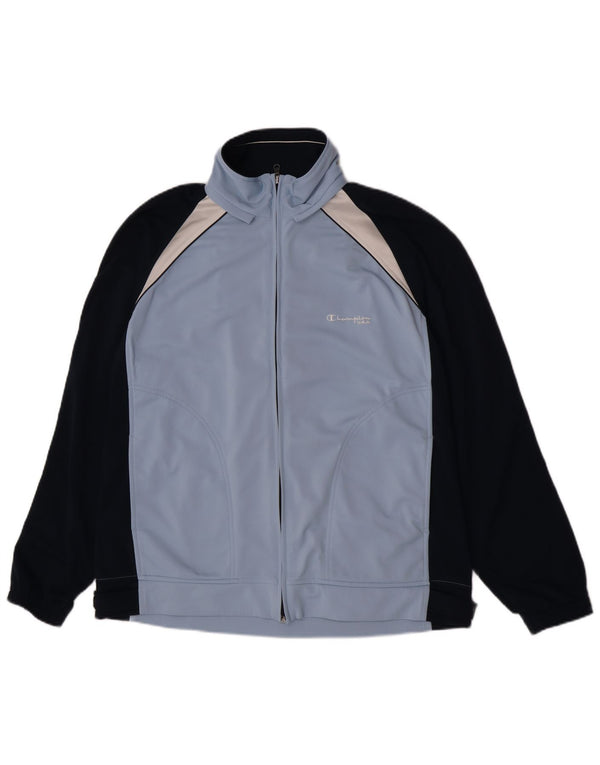 Champion Herre træningsdragt Top jakke Large Blue Colourblock Polyester