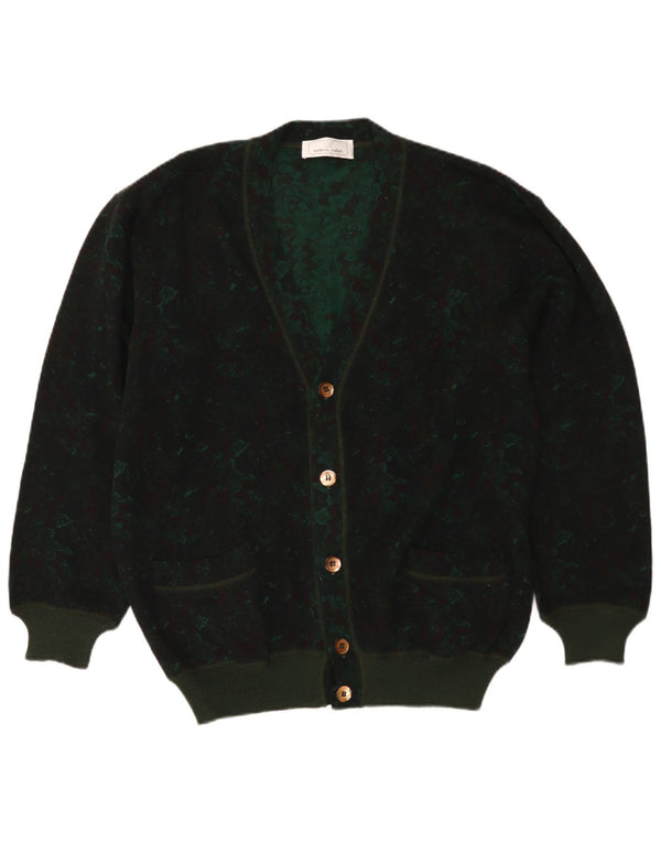 Umberto Vallati Herre Cardigan Sweater IT 52 Stor Grøn Blomster Jomfruuld