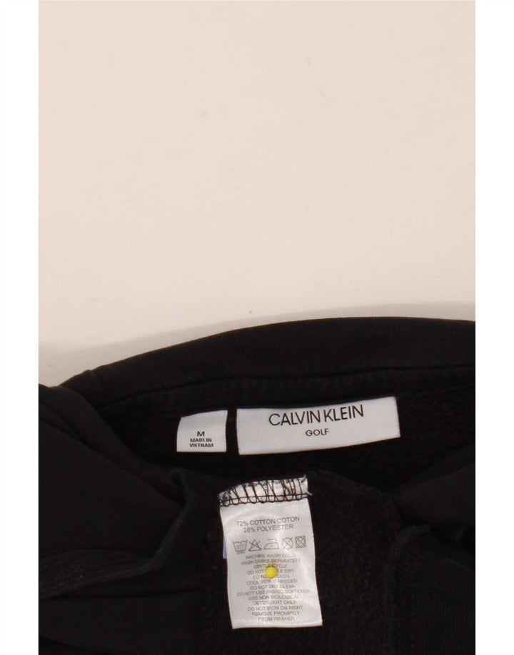 Calvin Klein Herre Golf Hoodie Jumper Medium Sort Bomuld
