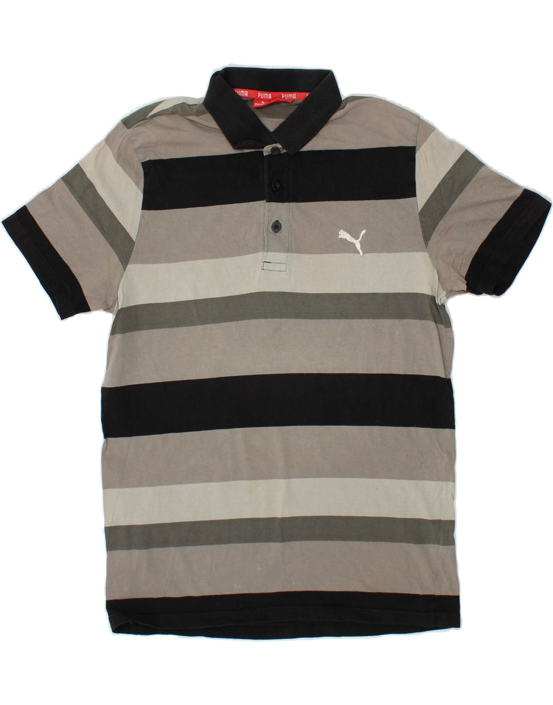 PUMA Poloshirt til mænd mellem grå stribet
