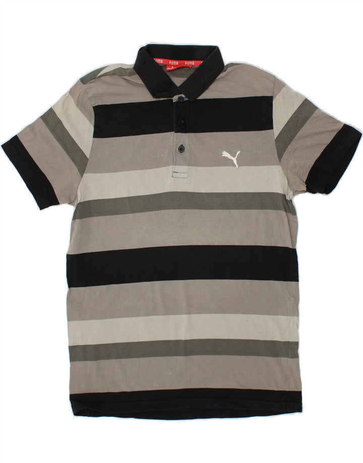 PUMA Poloshirt til mænd mellem grå stribet