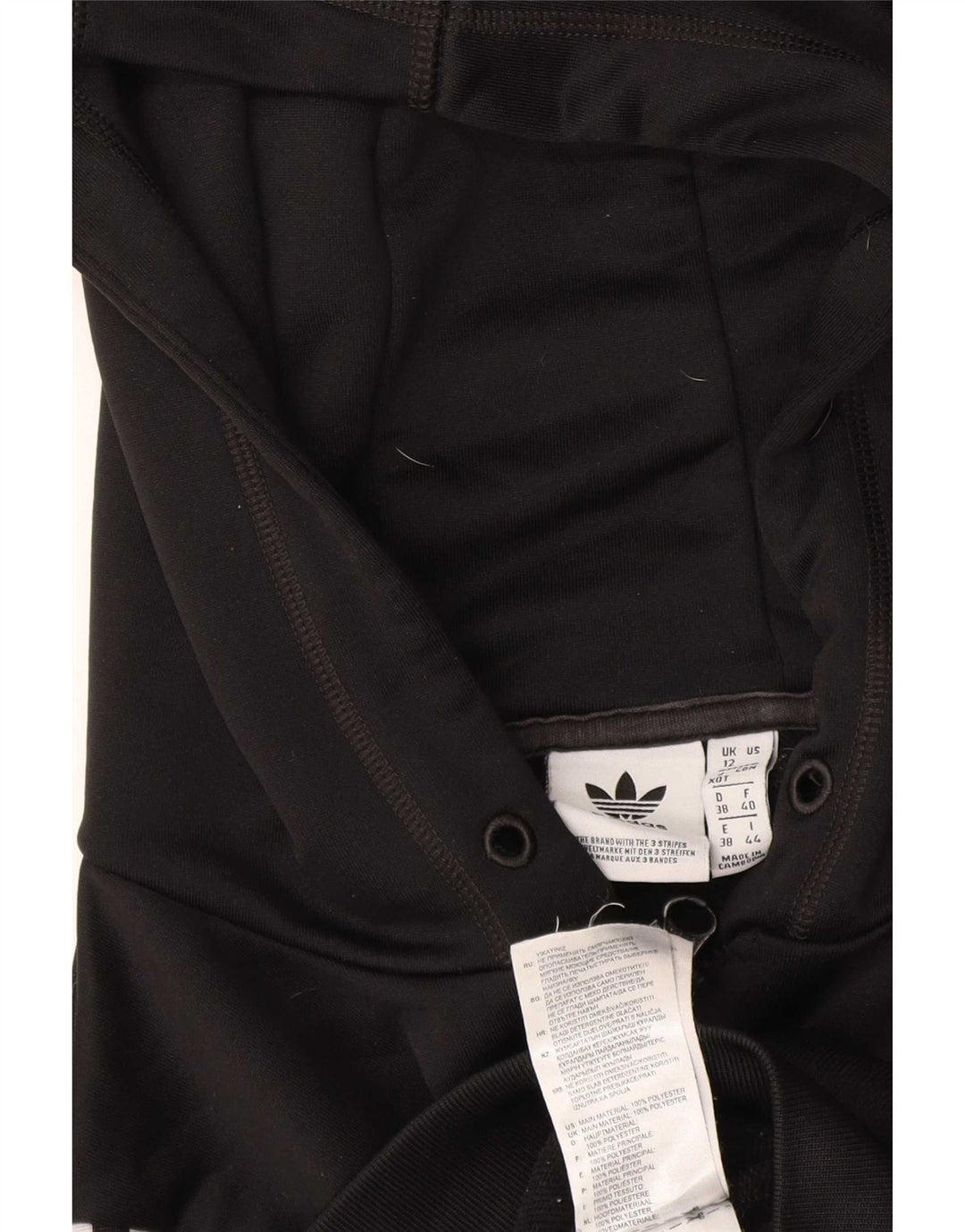 Adidas Dame Grafisk Hættetrøje Sweater UK 12 Medium Sort Polyester