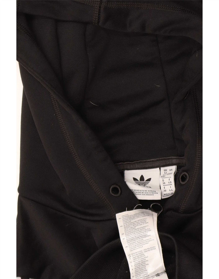Adidas Dame Grafisk Hættetrøje Sweater UK 12 Medium Sort Polyester