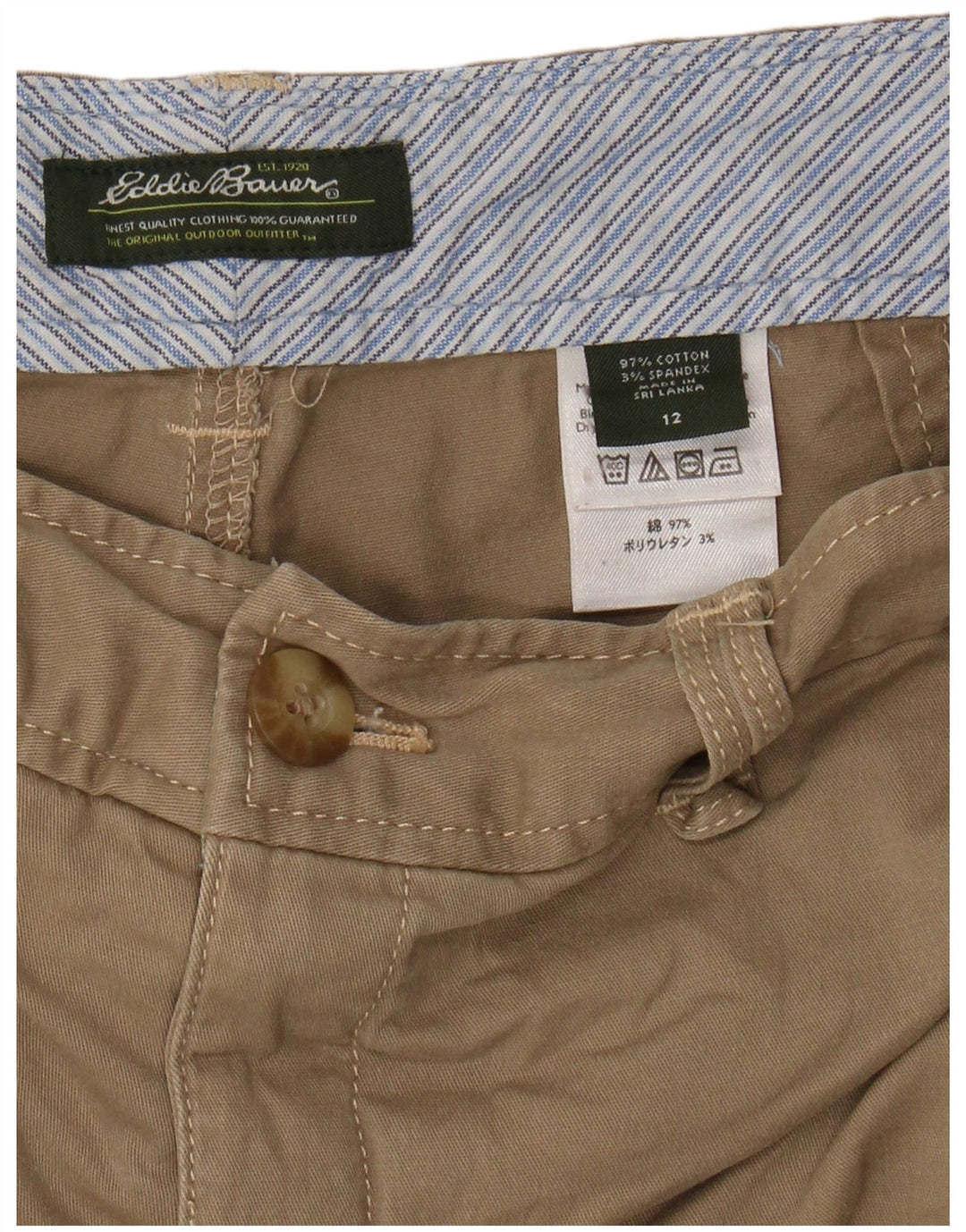 EDDIE BAUER Bermuda Shorts til mænd US 12 Large W34 Beige Bomuld