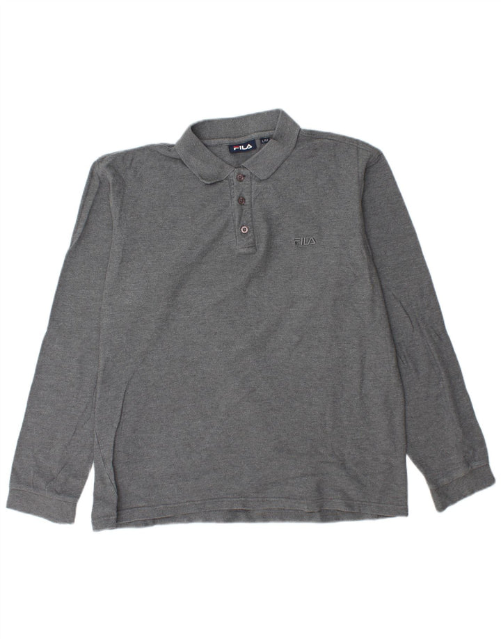 FILA Langærmet Polo Shirt til mænd IT 52 Stor Grå Bomuld