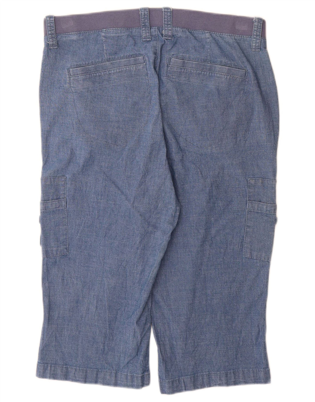 Lee Womens Bermuda Mid Rise Cargo Shorts US 10 Large W30 Blue Cotton