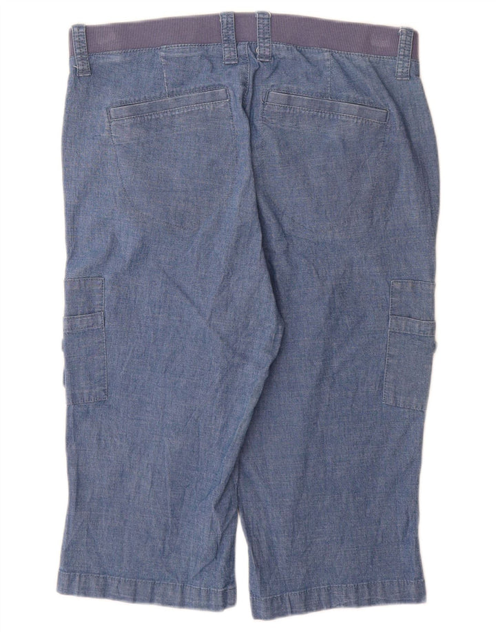 Lee Womens Bermuda Mid Rise Cargo Shorts US 10 Large W30 Blue Cotton