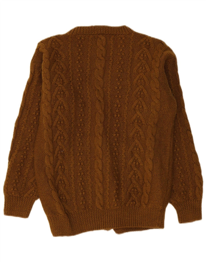 Ballon Dame Cardigan Sweater UK 10 Small Khaki Wool