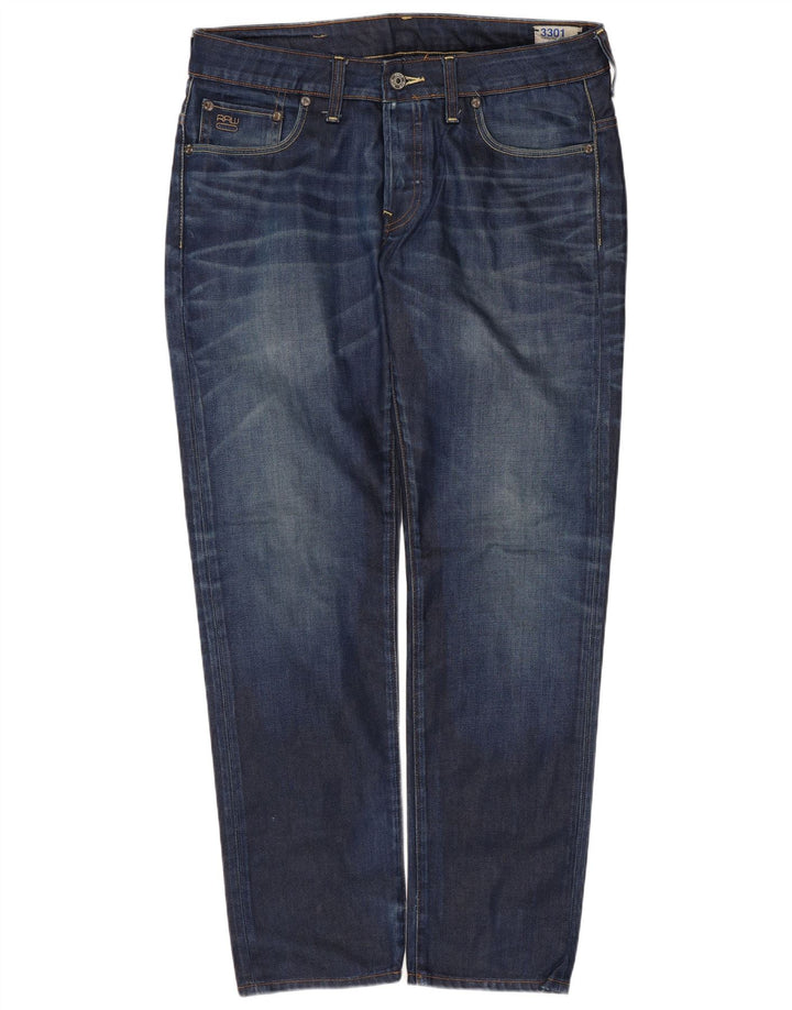 G-Star Herre 3301 Slim Jeans W32 L30 Marineblå polyester