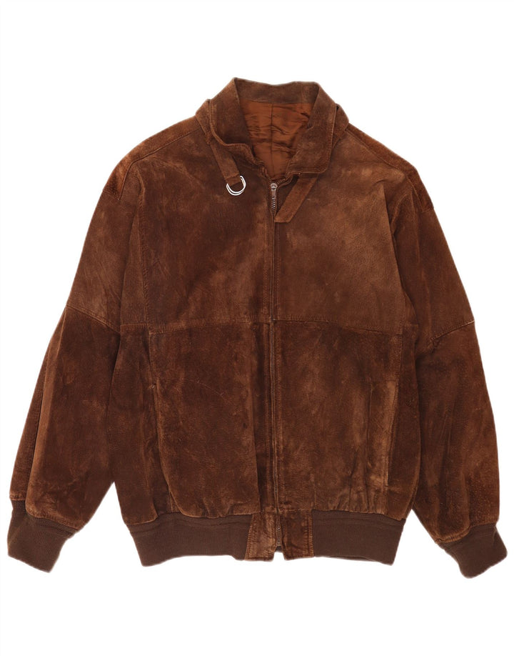 Vintage herre ruskind bomberjakke UK 36 Small Brown Retro