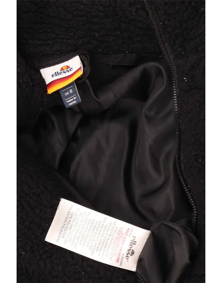 Ellesse Dame Oversized Fleecejakke UK 8 Lille Sort Polyester