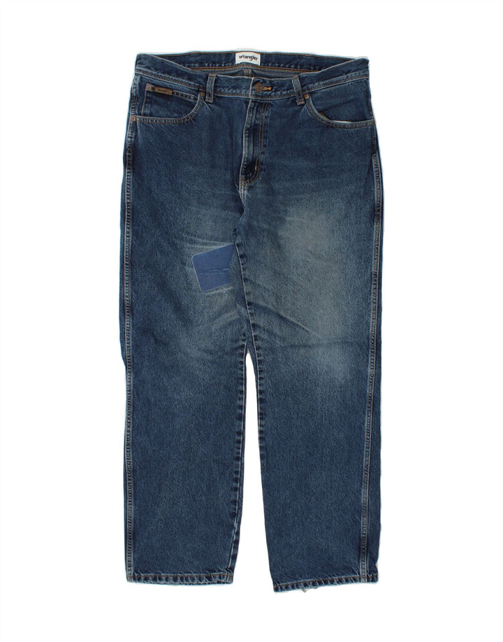 WRANGLER Mens Texas Straight Jeans W38 L32 Blue Cotton Vintage Wrangler and Second-Hand Wrangler from Messina Hembry 