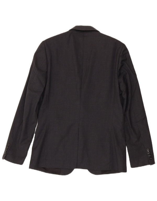 Dkny Herre 2 Knaps Blazer Jakke UK 40 Stor Grå Uld