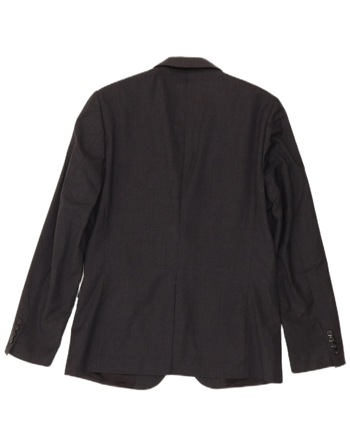 Dkny Herre 2 Knaps Blazer Jakke UK 40 Stor Grå Uld