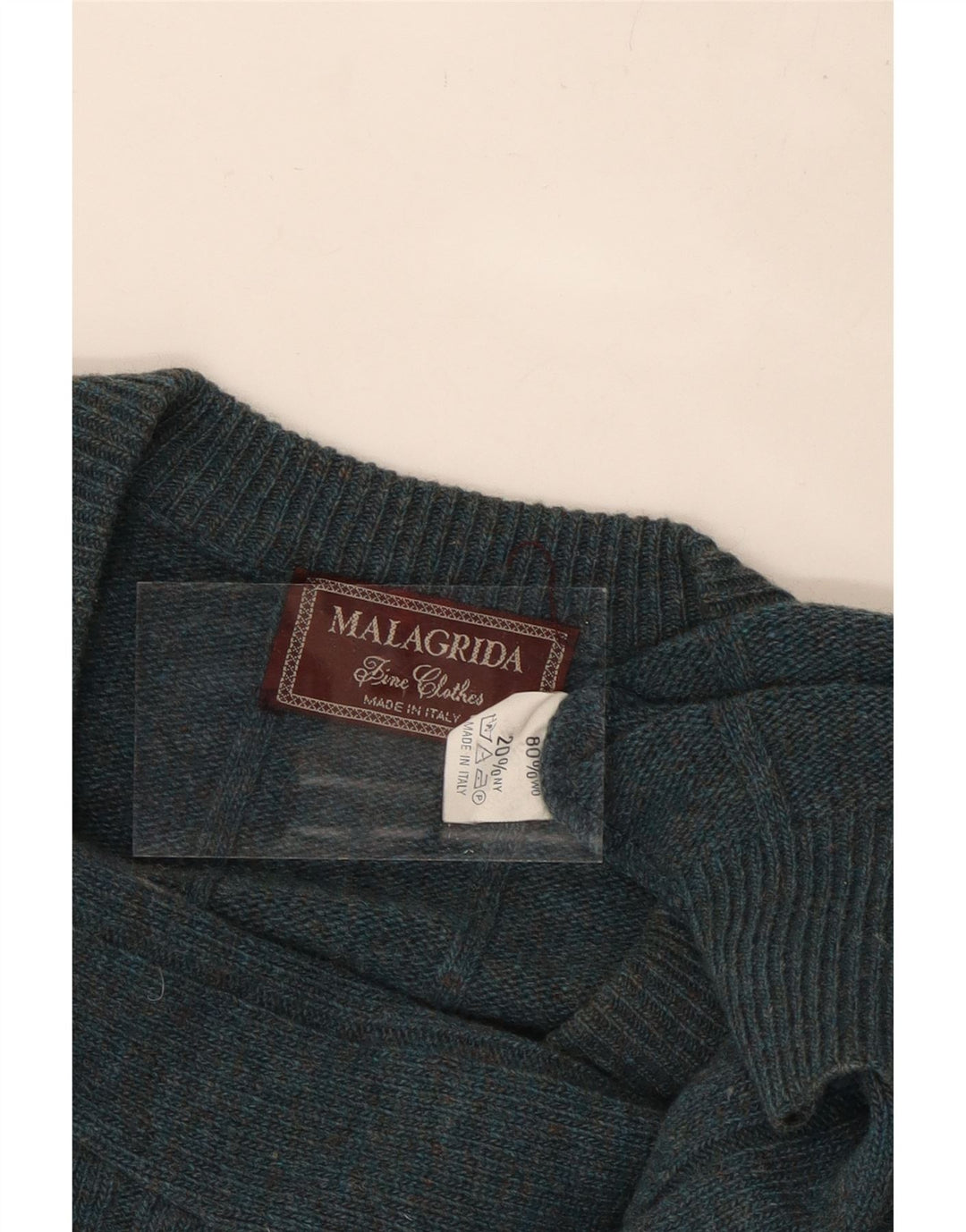 MALAGRIDA Herre V-hals sweater Stor grøn uld