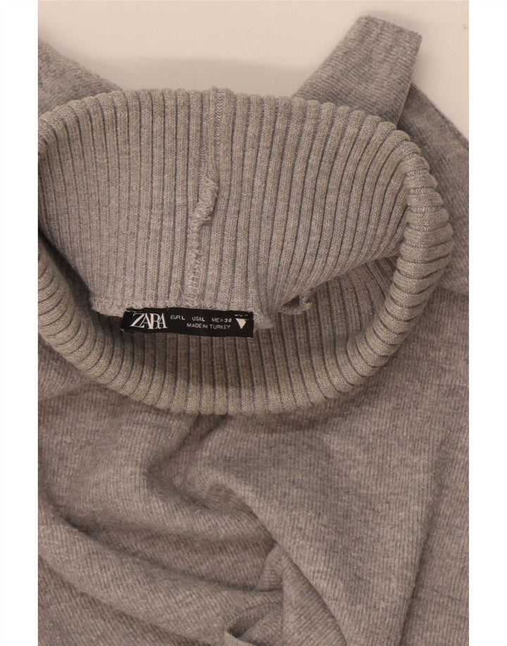 Zara Dame Vest Tank Top UK 16 Large Grå