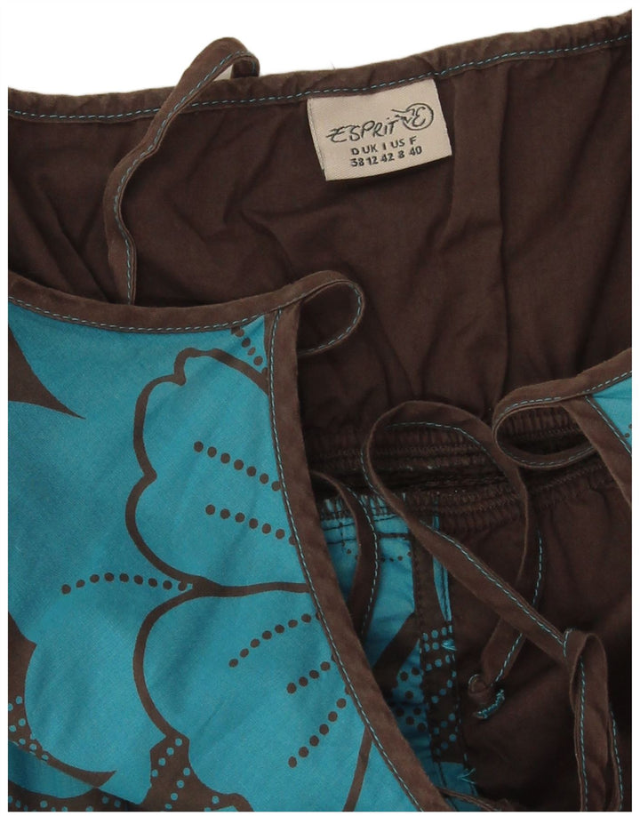 Esprit Womens Slip Dress UK 12 Medium Black Floral Cotton