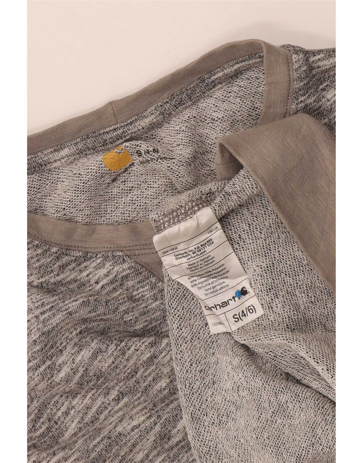 Carhartt Dame Sweatshirt Jumper US 4/6 Small Grey Flecked Bomuld