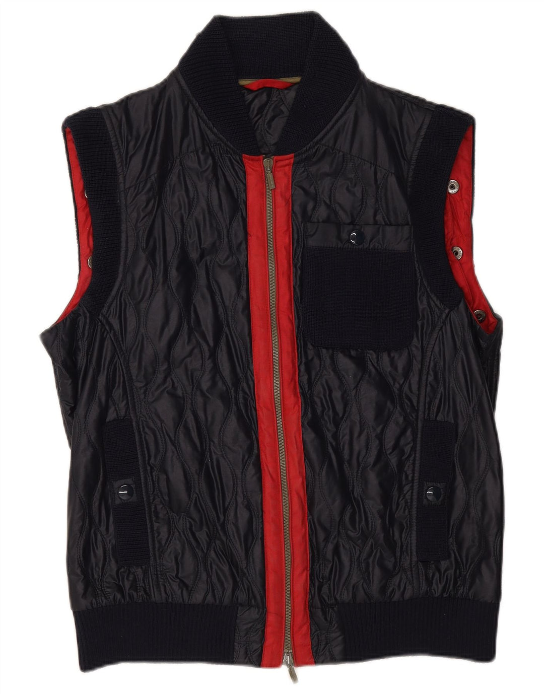Iceberg Herre Quiltet Gilet IT 52 XL Navy Blue Colourblock Polyamid