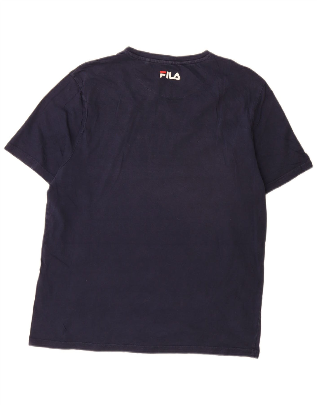 Fila Herre T-shirt Top Medium Marineblå Colourblock Bomuld