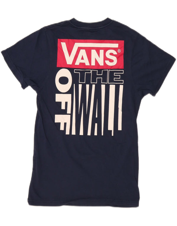 VANS Herre Slim Fit Grafisk T-Shirt Top XS Marineblå Bomuld