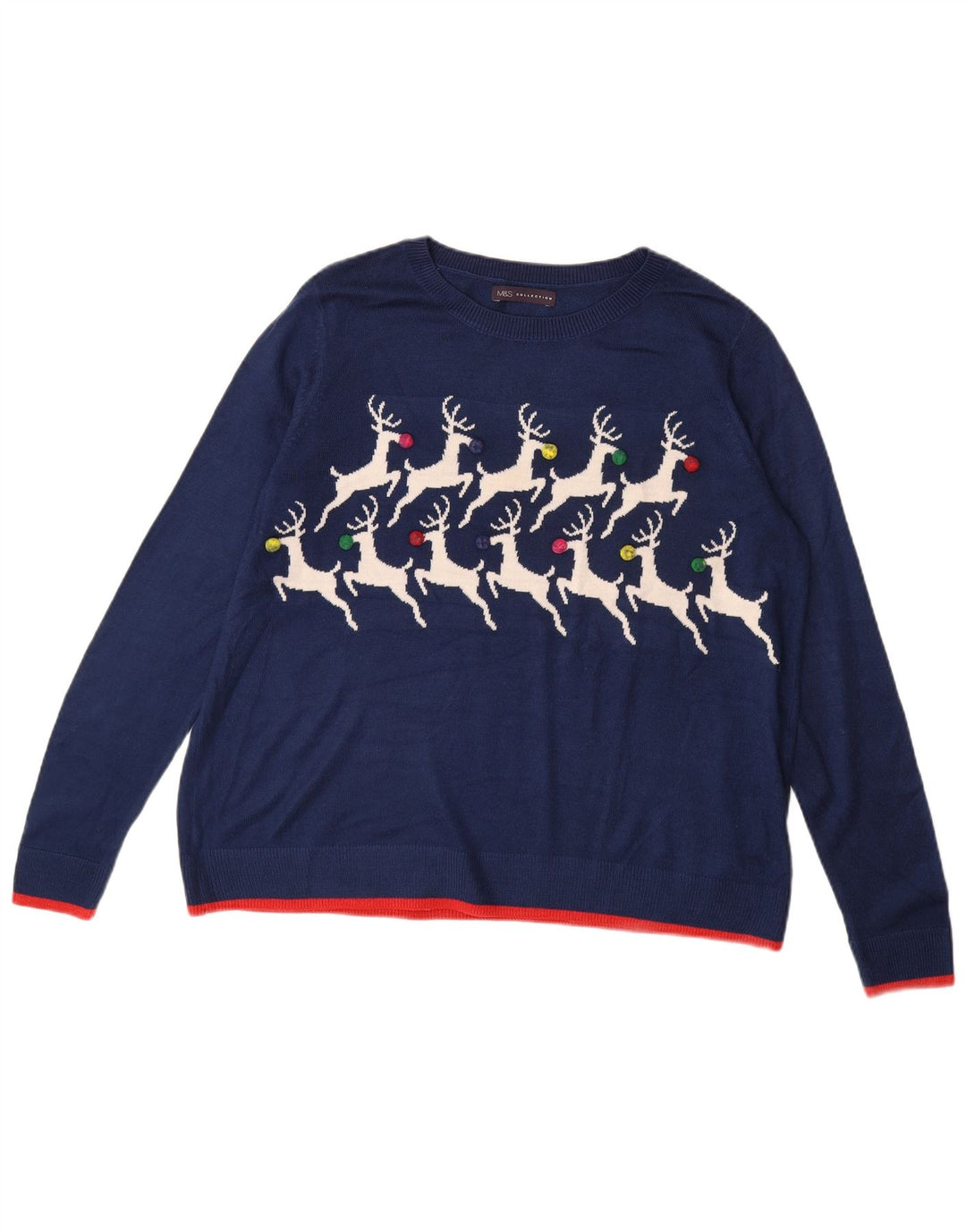 MARKS & SPENCER Dame Boat Neck Jumper Sweater UK 16 Large Navy Blue