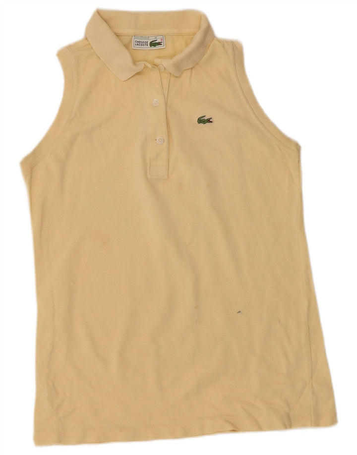 Lacoste Dame Ærmeløs Polo Shirt Størrelse 44 Large Gul