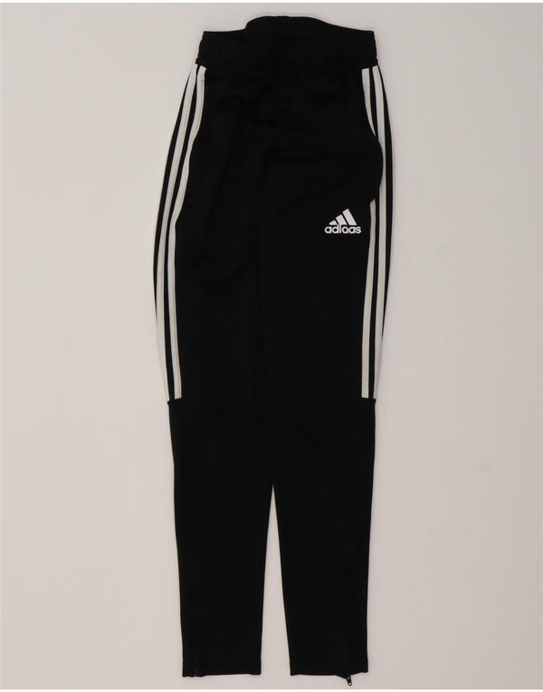 Adidas Womens Climalite træningsdragt bukser UK 4 XS sort stribet polyester