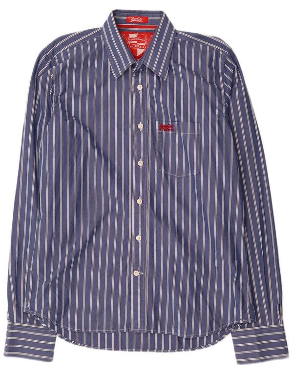 Superdry herreskjorte 2XL marineblå stribet