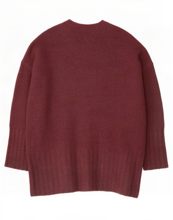 Marks & Spencer Dame Oversized Cardigan Sweater UK 16 Large Burgundy