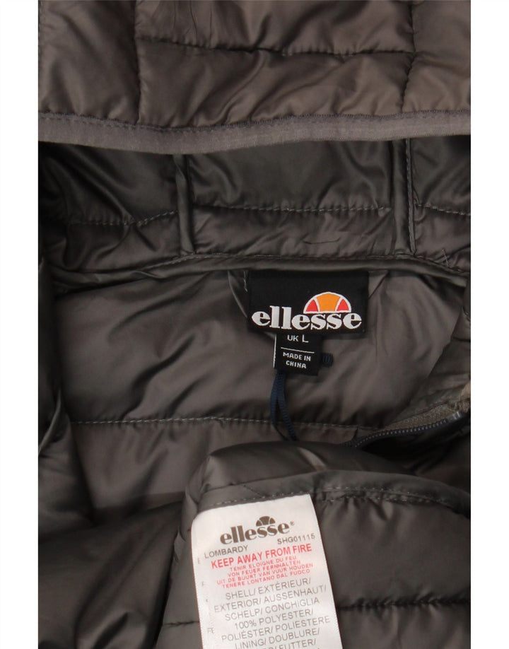 Ellesse Herre hættepolstret jakke UK 40 Large Grå Polyester