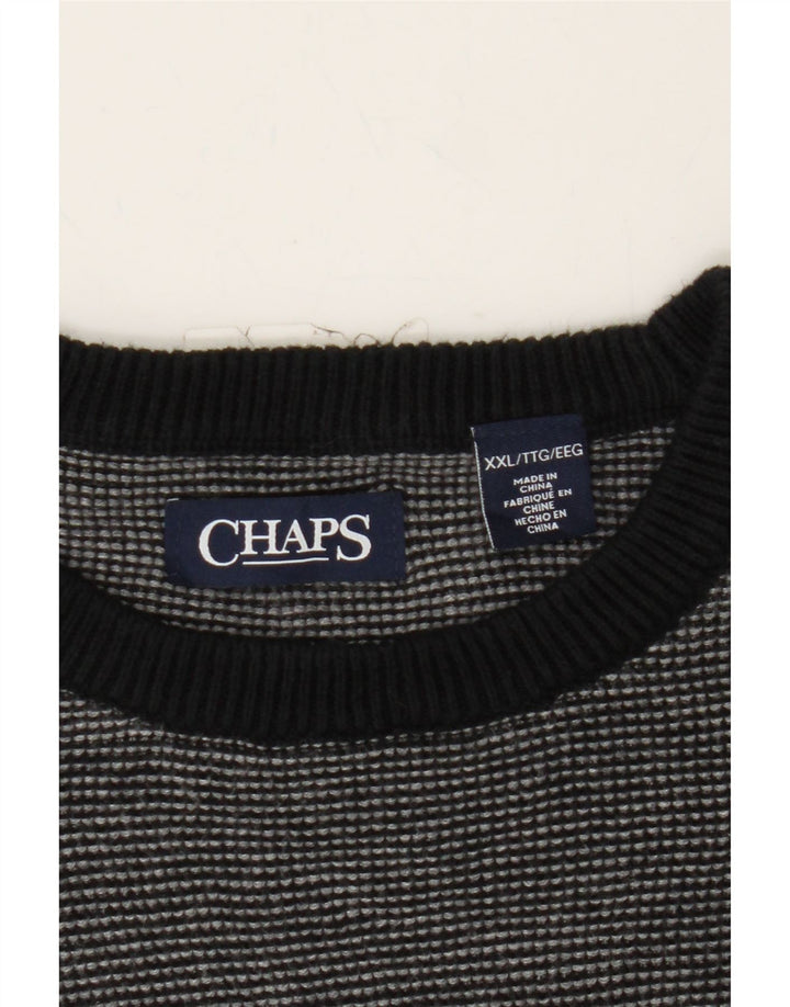 CHAPS Mens Crew Neck Jumper Sweater 2XL Grey Cotton Vintage Chaps and Second-Hand Chaps from Messina Hembry 