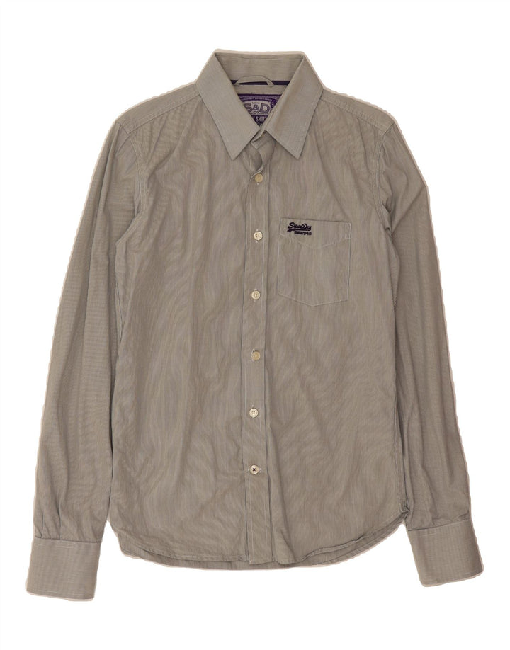 SUPERDRY Mens Shirt Medium Grey Check Cotton Vintage Superdry and Second-Hand Superdry from Messina Hembry 