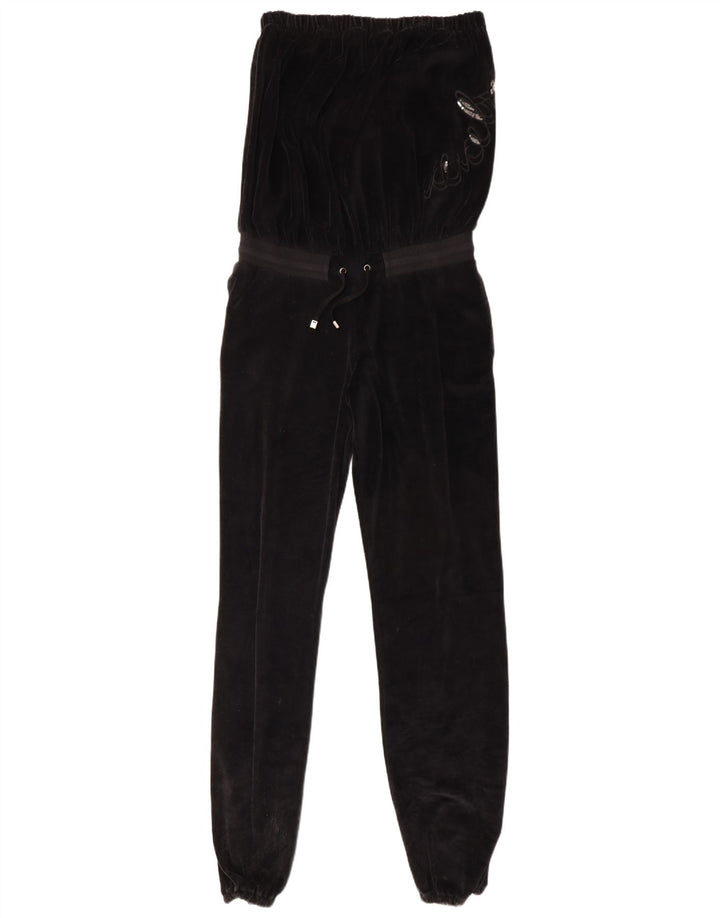 Iceberg Dame Stropløs Velour Jumpsuit IT 44 Medium Sort Bomuld