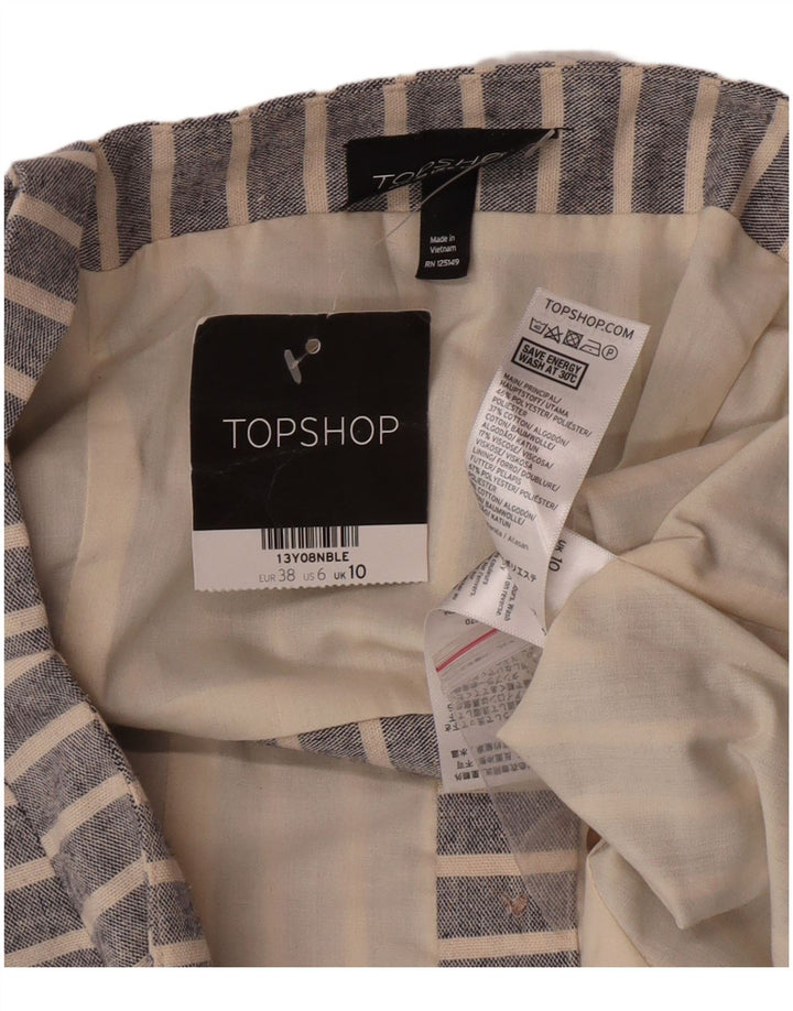 Topshop Dame Crop Top UK 10 Lille blå stribet polyester